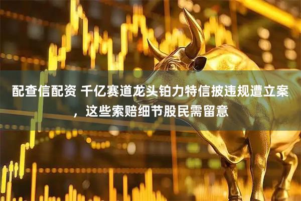 配查信配资 千亿赛道龙头铂力特信披违规遭立案，这些索赔细节股民需留意